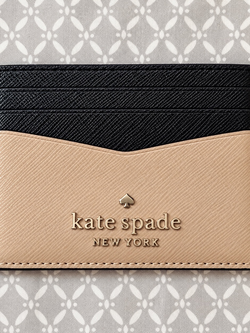 kate spade Beige & Black Saffiano Tote with Cardholder - Picture 9 of 10